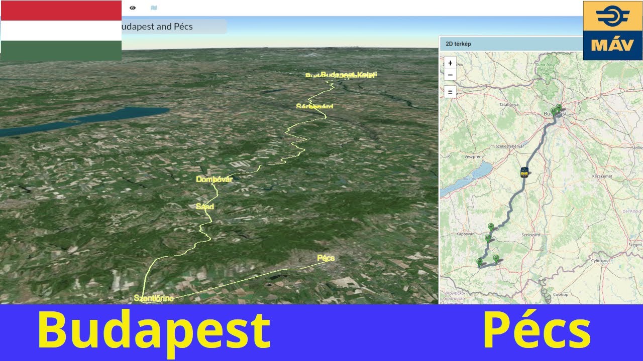 Simulate Intercity (MÁV) journey from Budapest to Pécs with real maps and relaxing music.