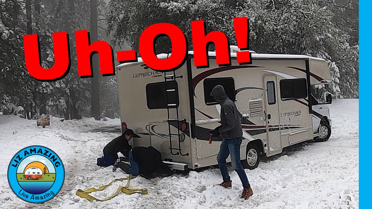 RV Life | Campers stuck on a mountain road | Unprepared for snow | Snowbound | Winter Camping  Tips
