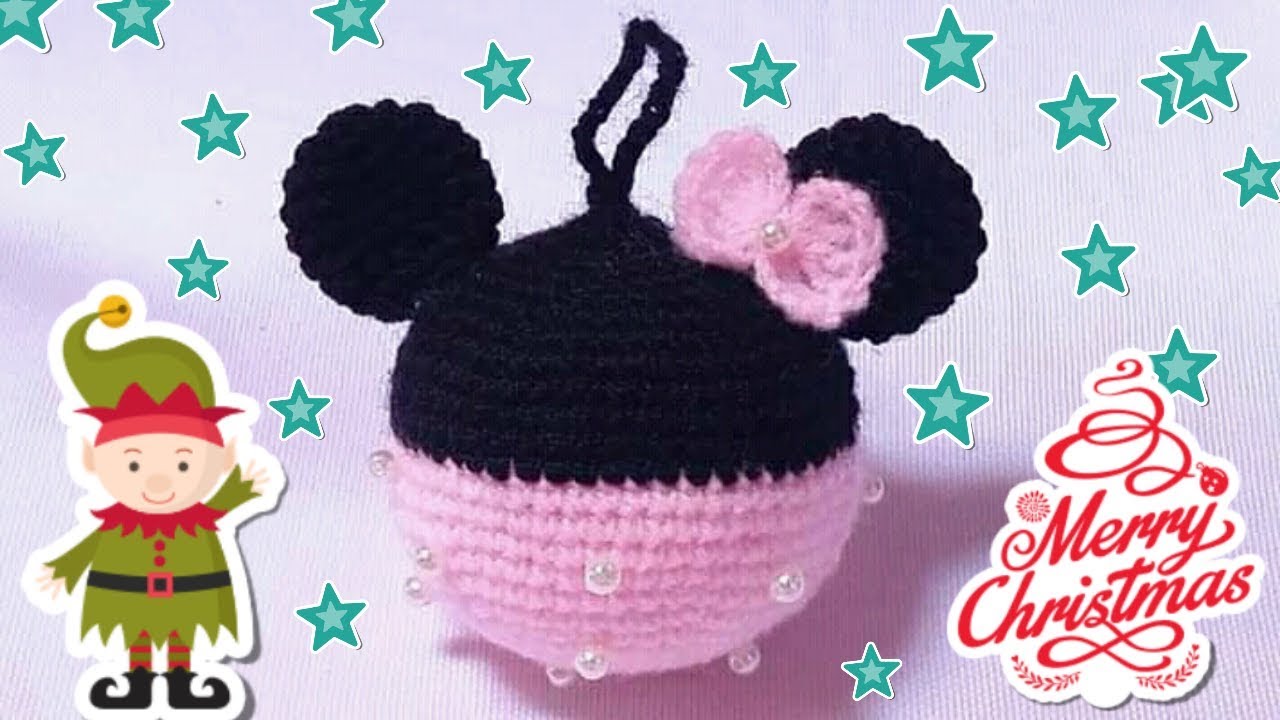 ESFERA NAVIDEÑA DE LA MINNIE MOUSE ( 1-2 ¿ cómo tejer la esfera )