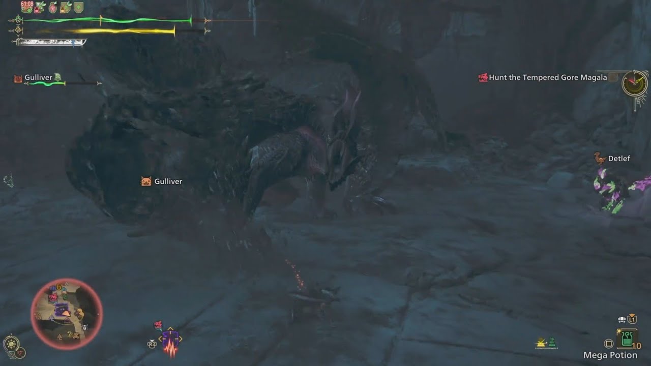 Monster Hunter Wilds - 9* Tempered Gore Magala - no armor hardcore challenge - solo - 25:58:58