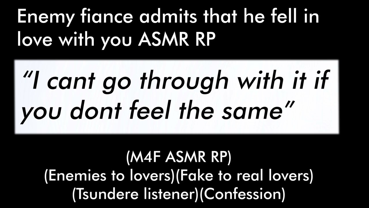 Enemy fiancé admits that he fell in love with you (M4F ASMR RP)(Enemies to lovers)(Confession)