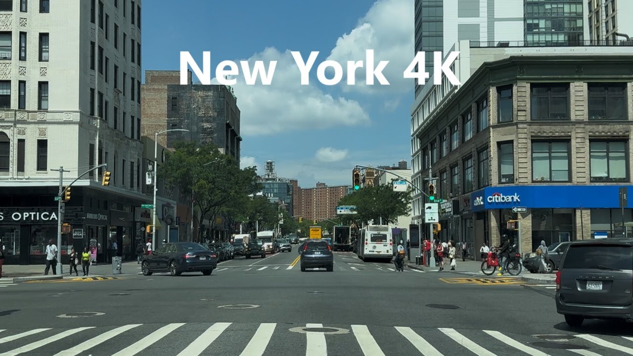 4K New York - Driving tour of Manhattan ( W 125th Street & Amsterdam Avenue)