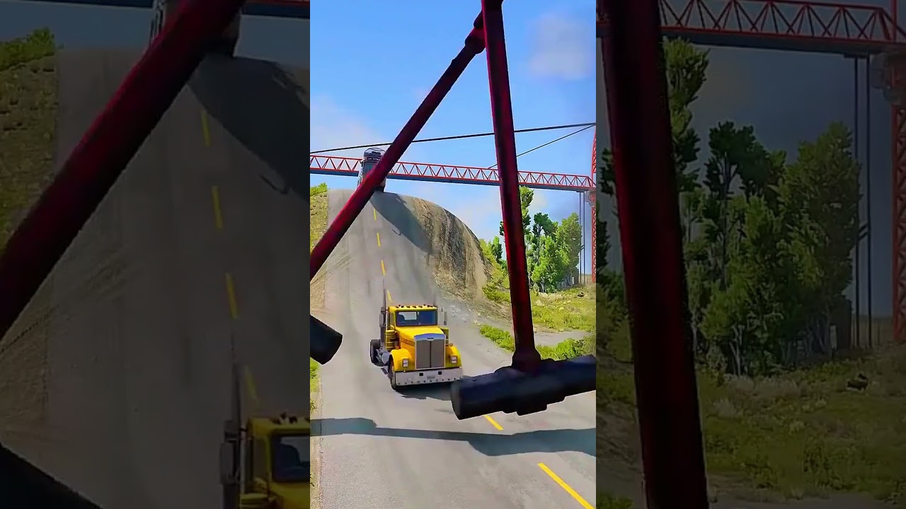 Long Colourful Capsule Buses vs Hydraulic Crush - BeamNG.drive
