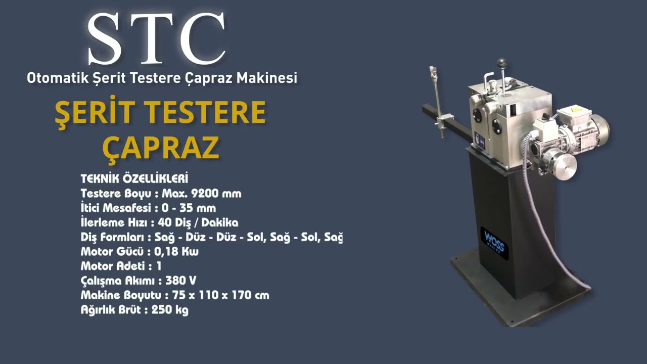 Otomatik Şerit Testere Çapraz Makinesi STC