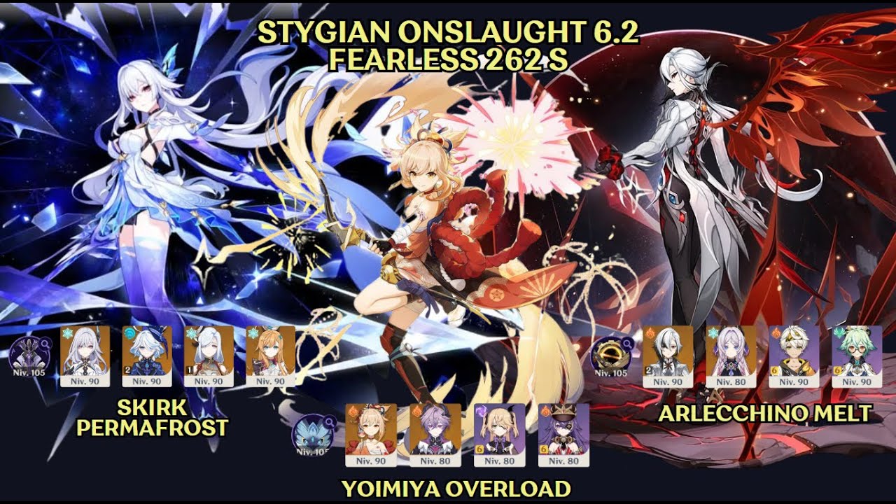 New Stygian Onslaught 6.2! C0R1 SKIRK x C0R1 Yoimiya Durin x C2R1 Arlecchino | Fearless Mode