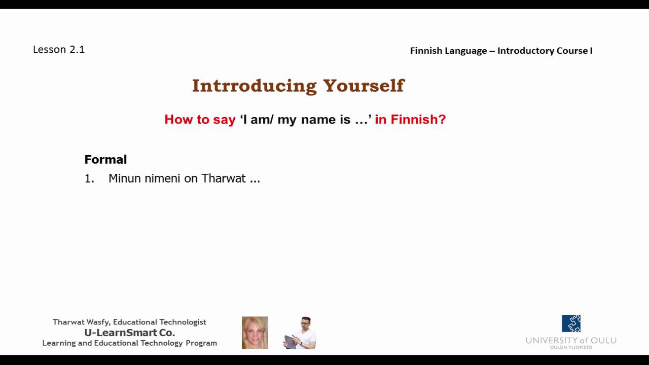 Introduce yourself in Finnish