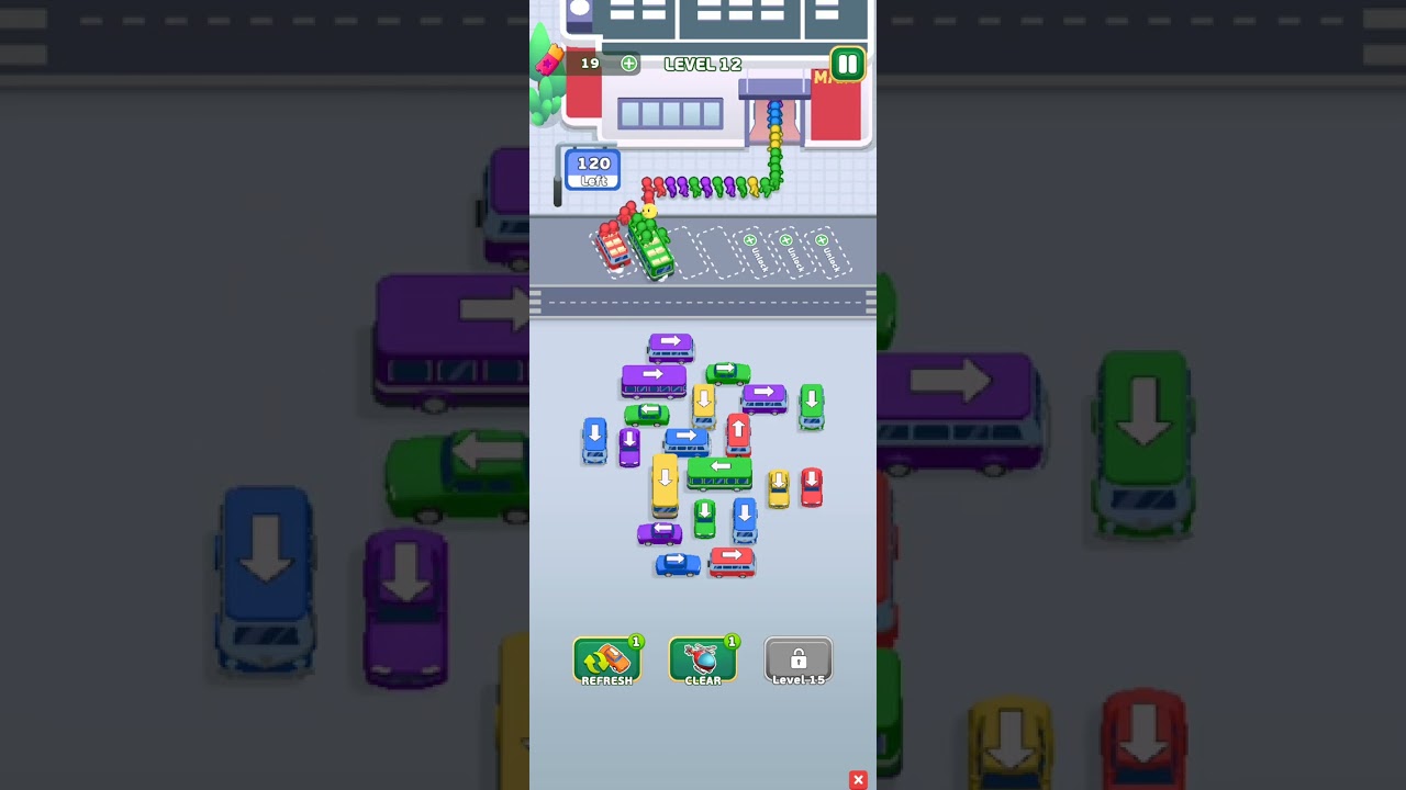 How to complete very hard level 12 Bus Escape Traffic Jam Funny gameplay