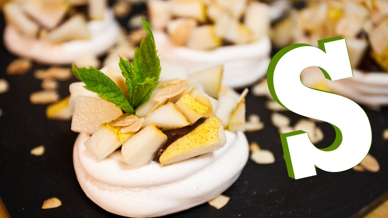 CHOCOLATE AND PEAR PAVLOVA RECIPE - SORTED