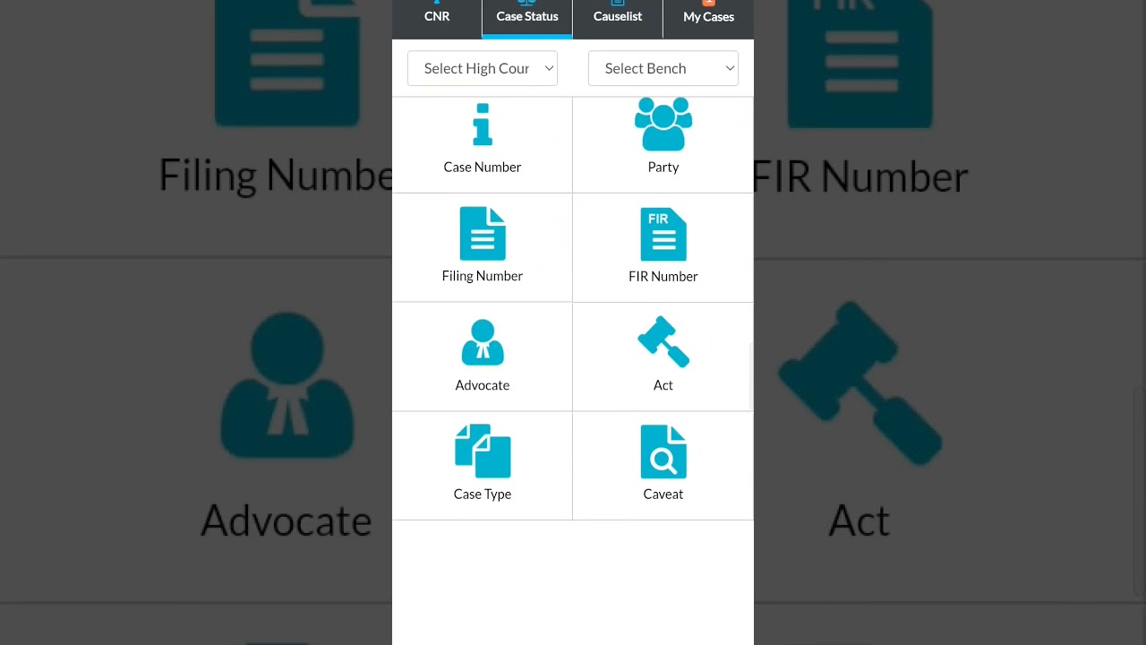 Case status District court and High court by e court App