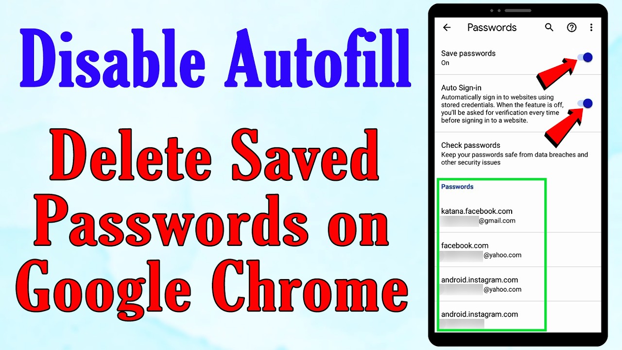 How to delete saved passwords on chrome  ||  How to Disable Autocomplete  ||  Clear Autofill Chrome