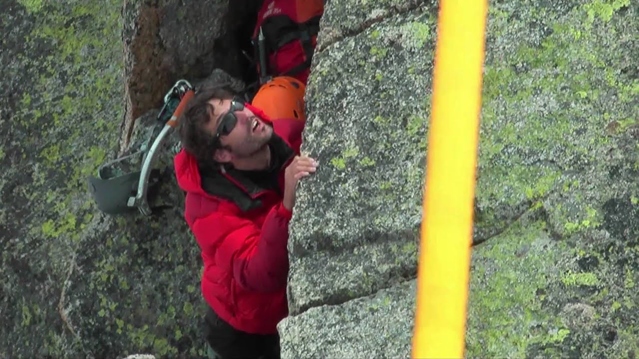 Highline in the French Alpes, Chamonix needles, le Grépon