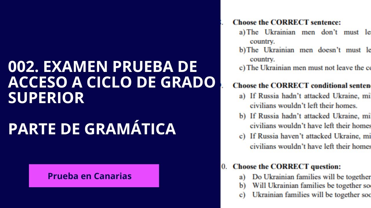 Aprobar Inglés en la Prueba de Acceso a Ciclo de Grado Superior en Canarias | Parte 2