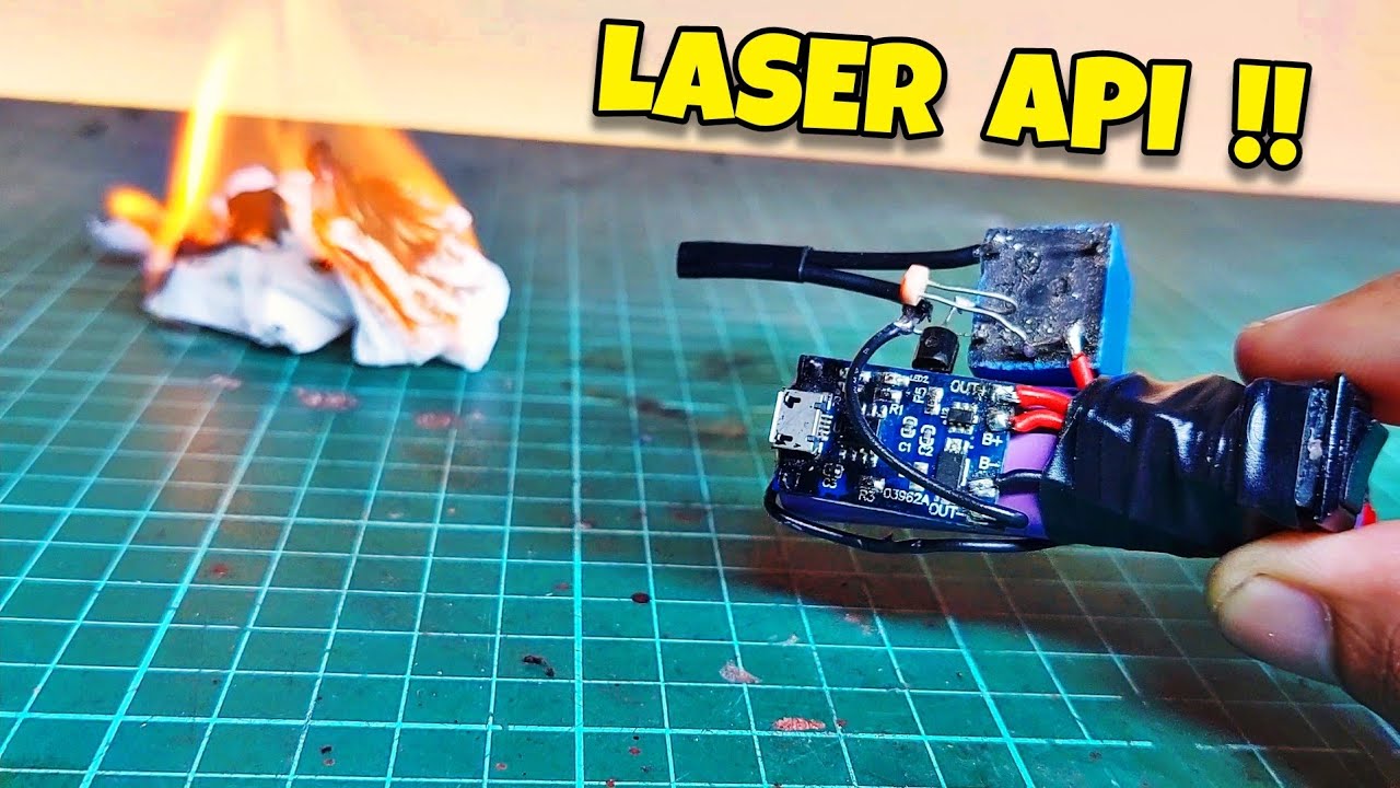 BUKAN SULAP BUKAN SIHIR !! NYALAKAN API DARI JARAK JAUH PAKAI LASER !!
