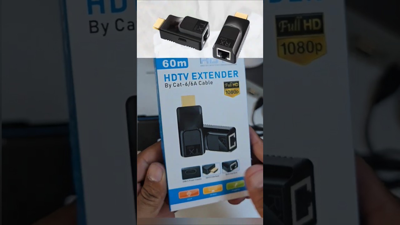 HDMI Extender Over Ethernet 60M RJ45 to HDMI Converter Transfer Single by Cat5e/Cat6/  #Ethernet