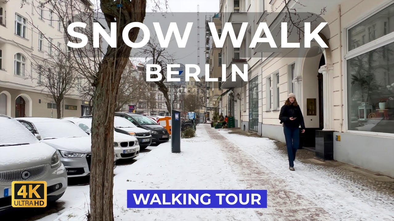 Berlin Snow Walk Winter 4K – Quiet Charlottenburg Backstreets