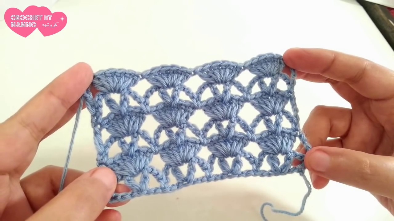 غرز كروشية جديدة بالباترون غرزة رقم #3 🎀سريعة|قناة #كروشي_مع_ناننو Crochet Stitches Fast