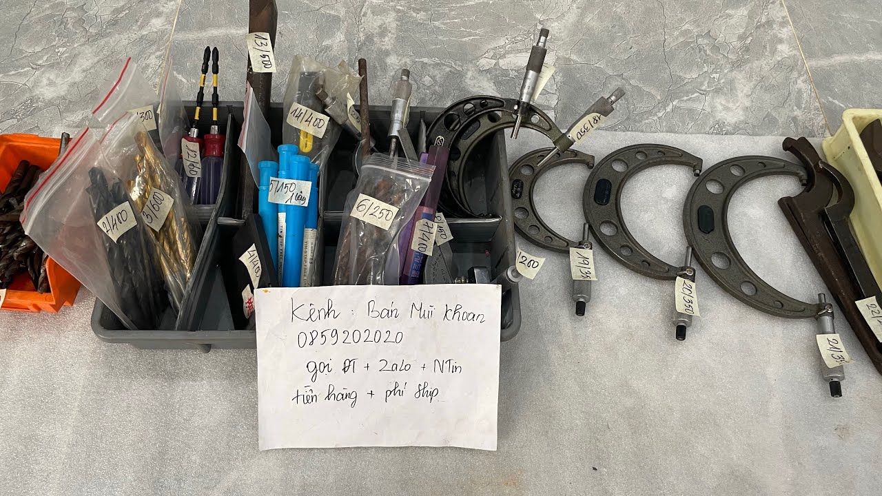 Ngày 4/3: mũi khoan nhật bãi,mũi khoan inox, cán tiện, đồng hồ so,panme liên hệ 0859202020