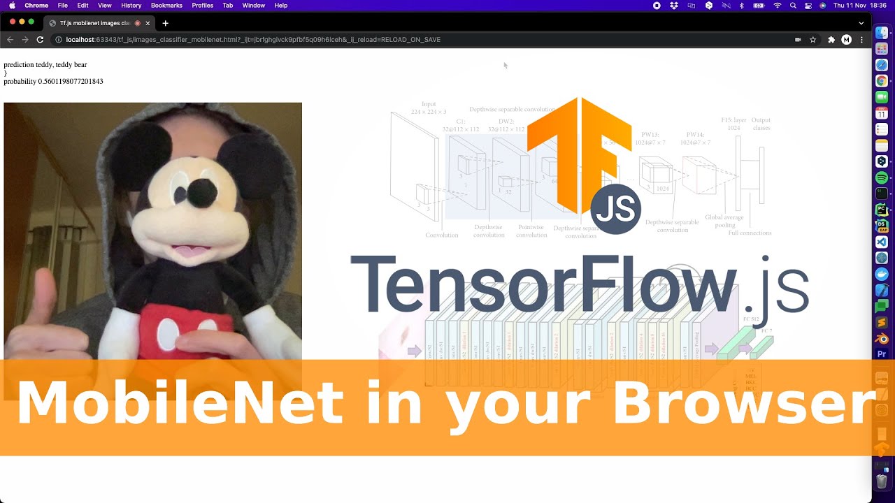 MobileNet Image Classifier in your Browser with Tensorflow.js (Macbook Pro M1)