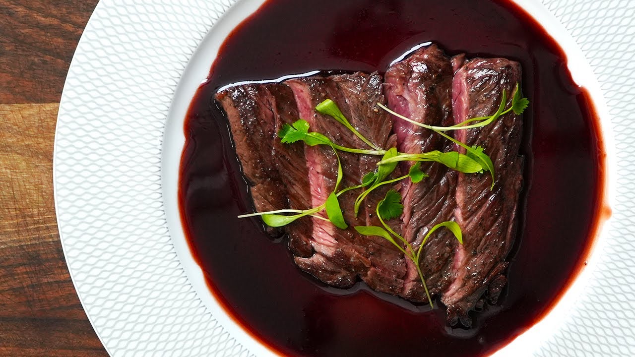 Onglet Steak with Port Reduction Sauce