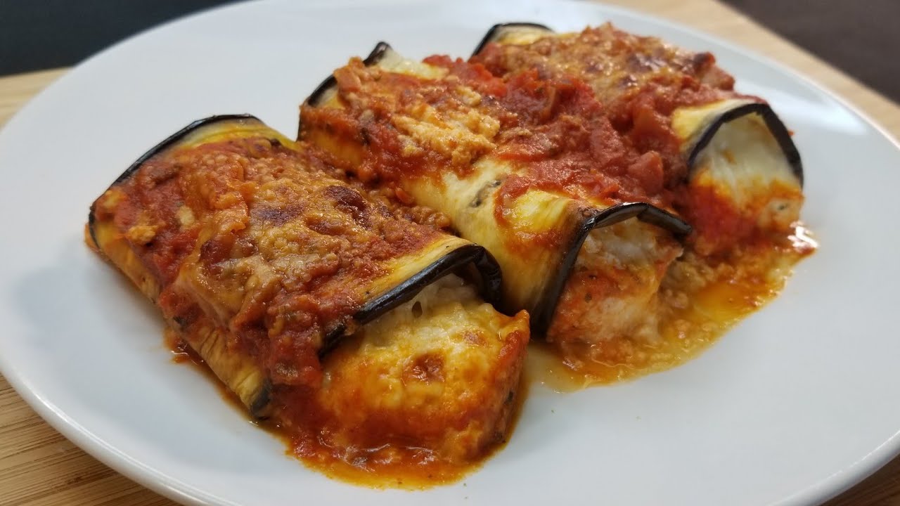 Cómo hacer Canelones Keto de Berenjena, Queso y Ricota  (Dieta Keto)
