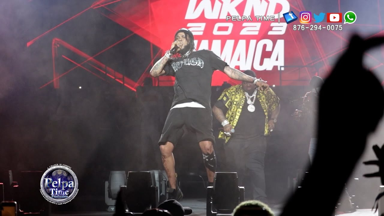 Sean Kingston pass the mic to TOMMY LEE an he go into beast mode AT Chris Brown BZR Weekend Jamaica