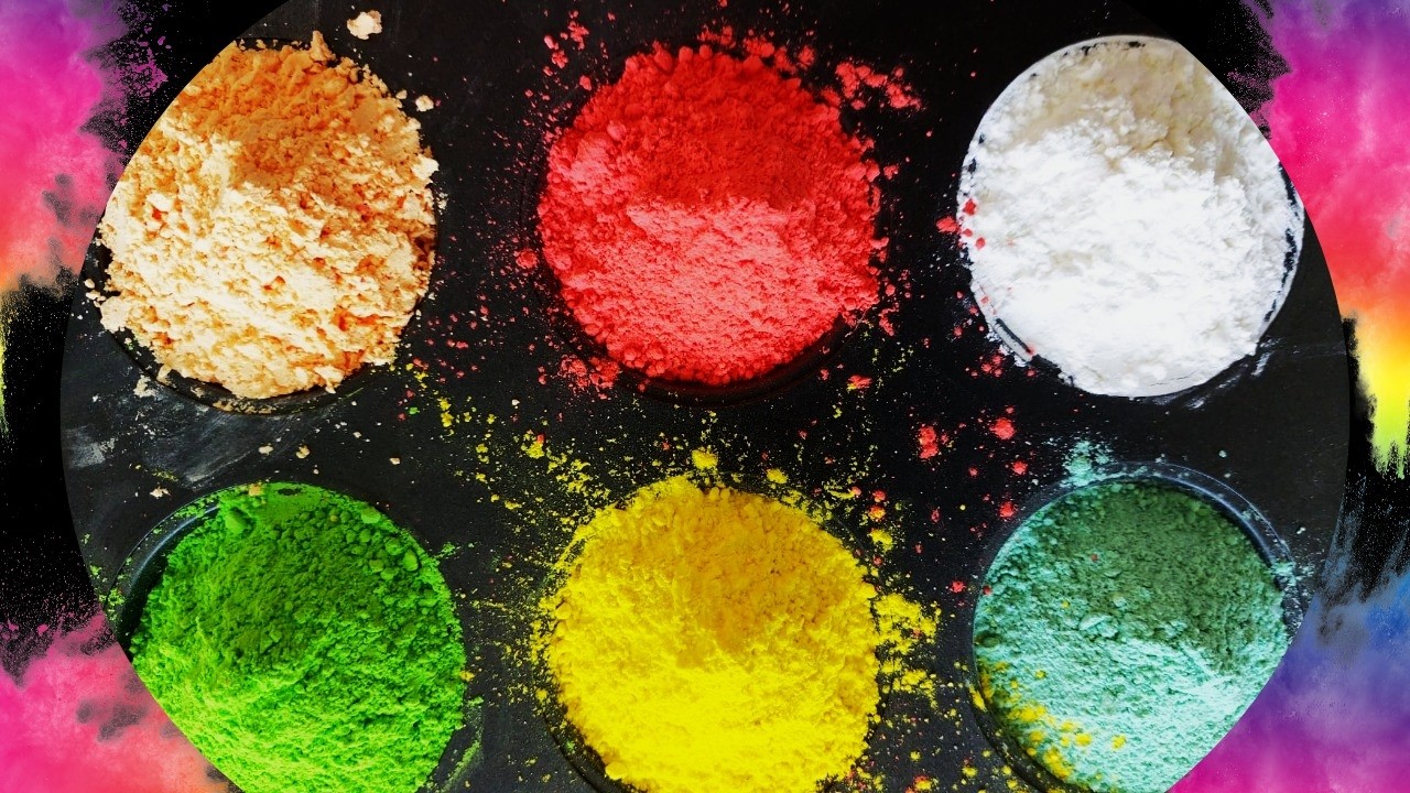 DIY Holi Colours at Home | Safe & Natural Gulal for Kids | Corn Flour Holi Colour Recipe