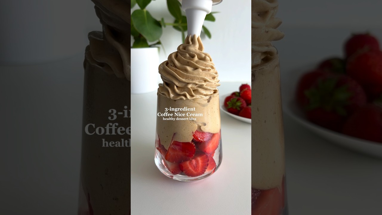 3-ingredient Healthy Coffee Ice Cream☀️🤩 