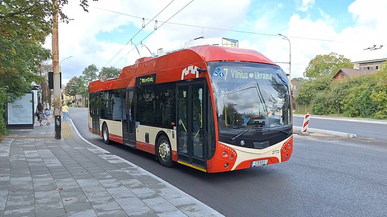 NEW Škoda 32Tr SOR trolleybuses in Vilnius 🇱🇹 | First day on the routes (August 22, 2024)