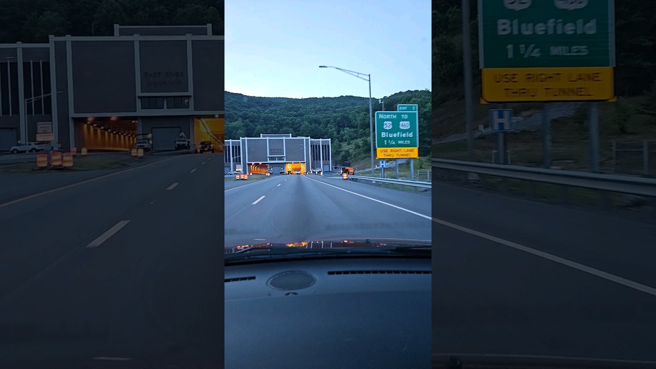 East River Long Tunnel I-77 Between Virginia & West Virginia #shorts #tunnel #mountains