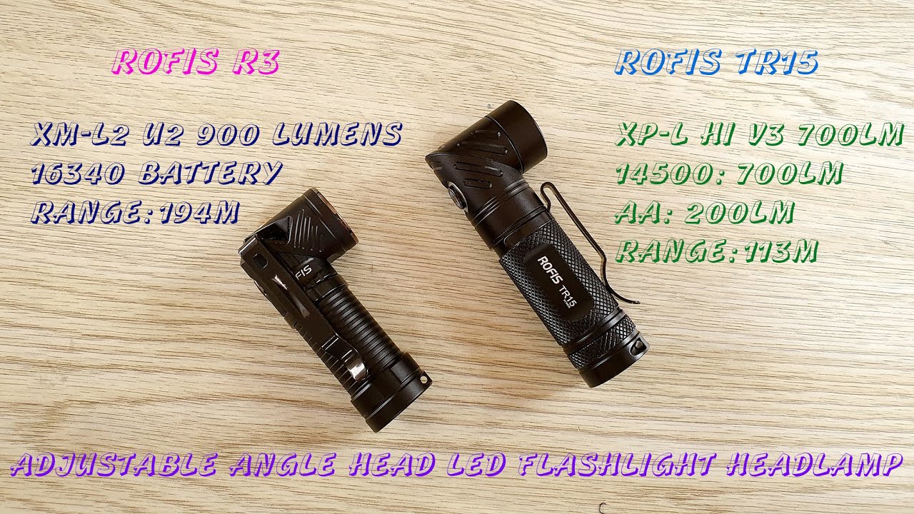 Rofis R1 And Rofis TR15 - Head Rotation EDC LED Flashlight - Best Value 2020