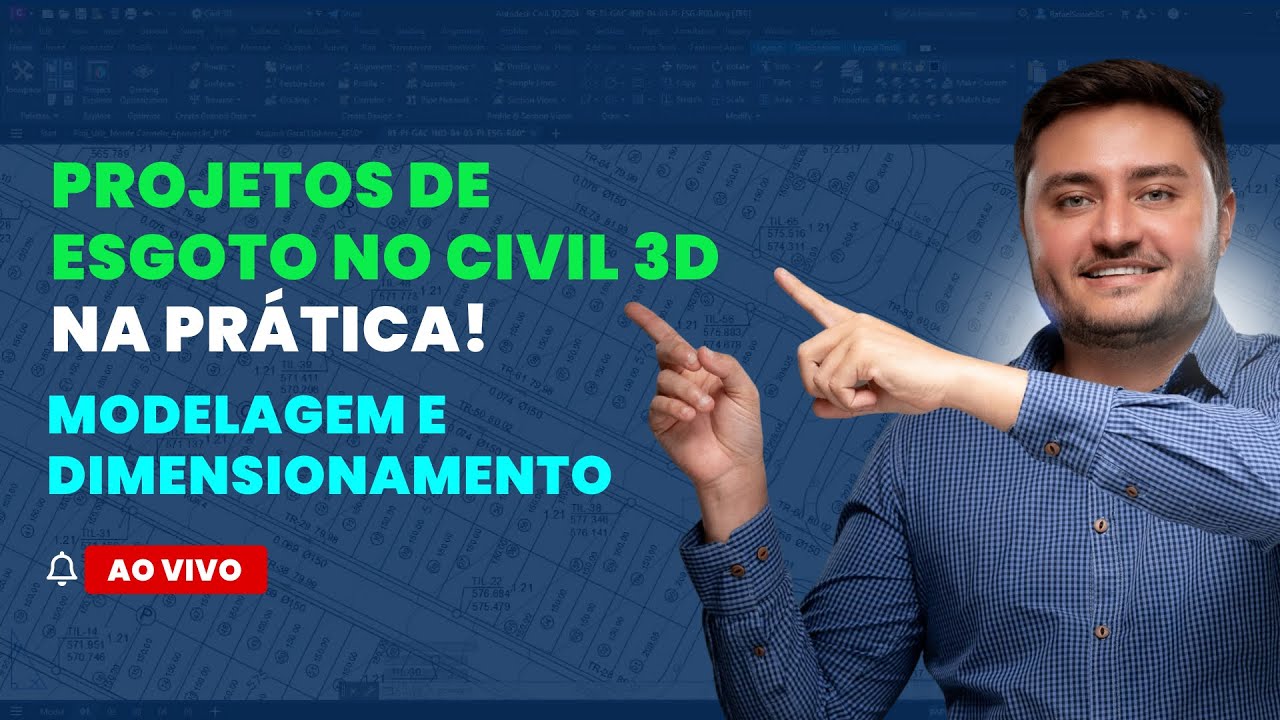 Live #181: Aprenda a modelar e dimensionar redes de esgoto no Civil 3D