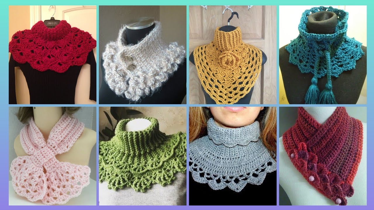 Impressive Elegant outstanding crochet pattern of handmade neck scraft outfits designs ideas