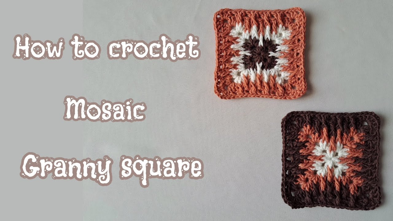 How to crochet mosaic granny square/مربع جراني موزايك #granny,#crochet,#handmade,#tutorial,#beginner
