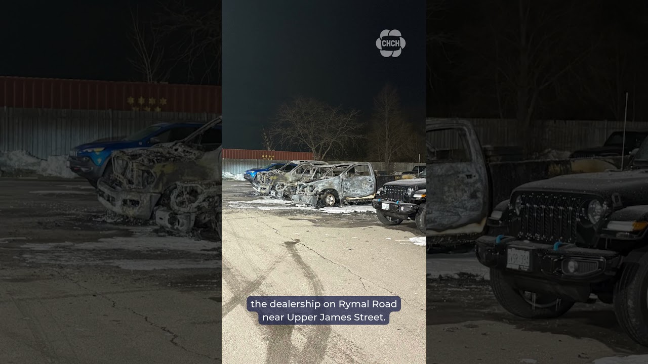 Три автомобиля получили повреждения в результате подозрительного пожара в автосалоне Hamilton Mou...