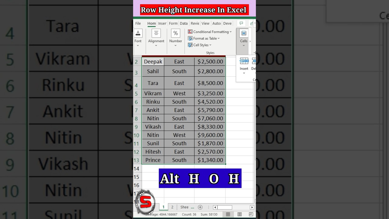 How to Change Row Height and Column Width in Excel |#shorts #excel #shortsfeed #trending