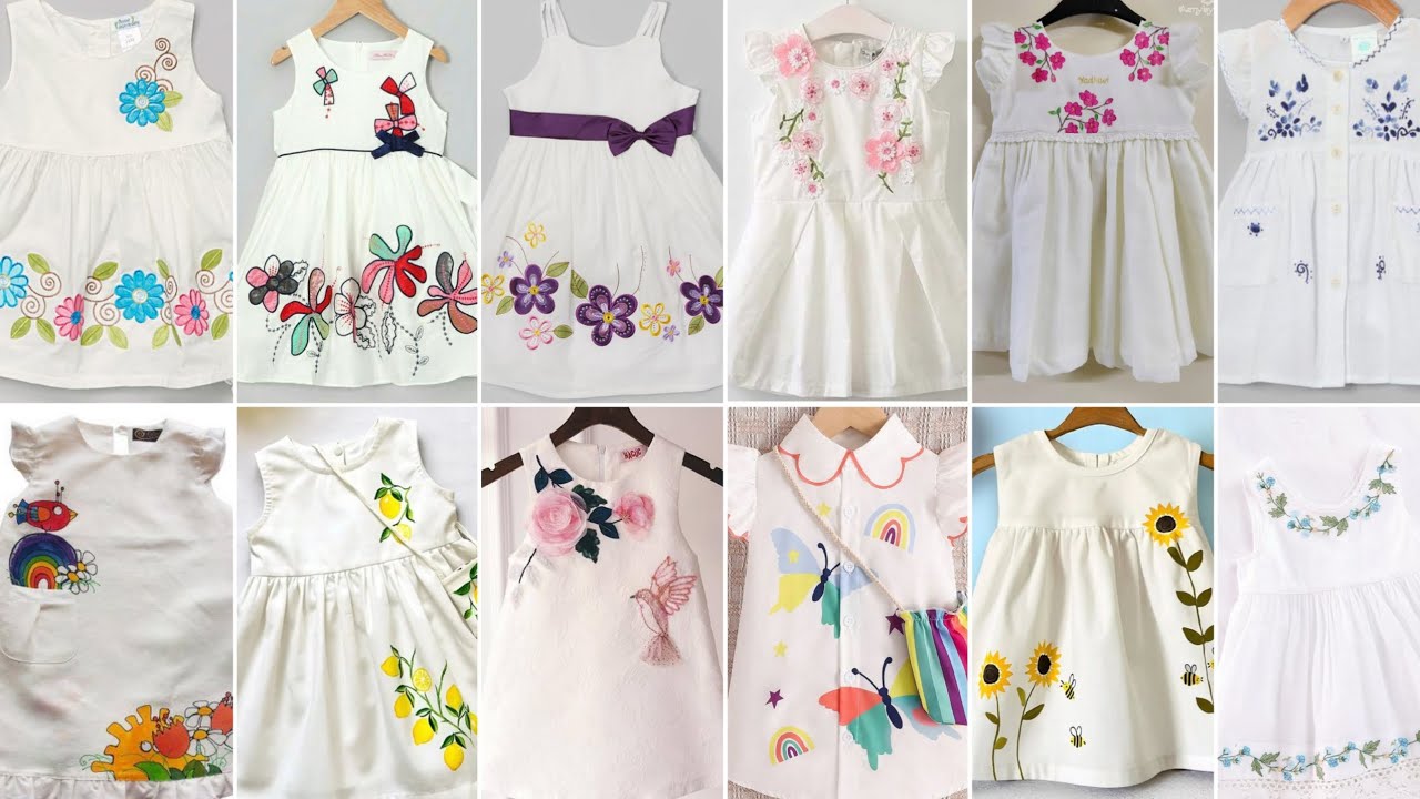 Stylish Hand Painted Dress Designs for Baby Girls 2026 | Fabric Painting Ideas for Summer & Eid