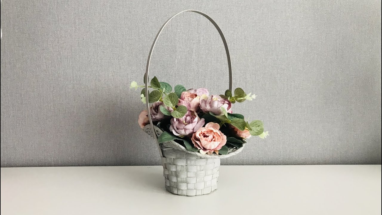 Stroik w koszyku // Sztuczne kwiaty // Kompozycja nagrobna //Faux flowers in basket