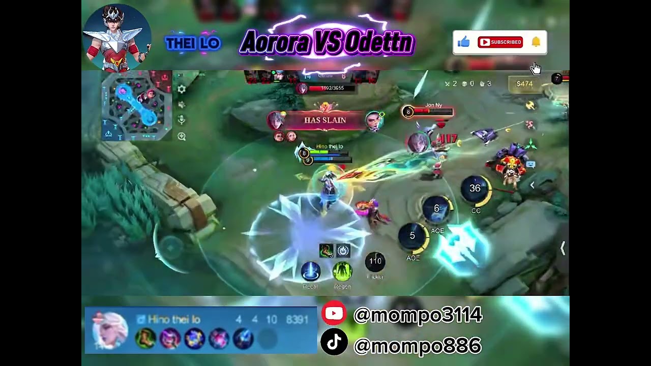 Mobile legends.   Ourora VS Odettn😘😘