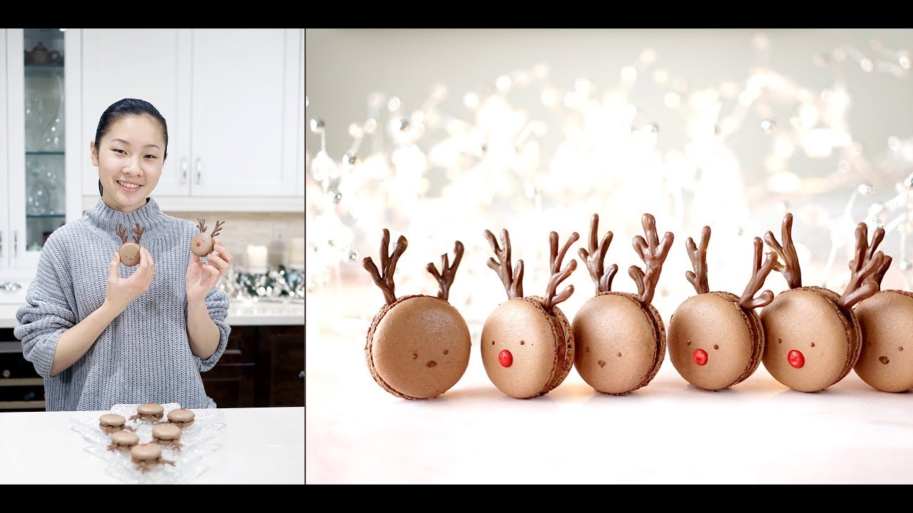 Adorable Christmas Reindeer Macarons | 驯鹿马卡龙
