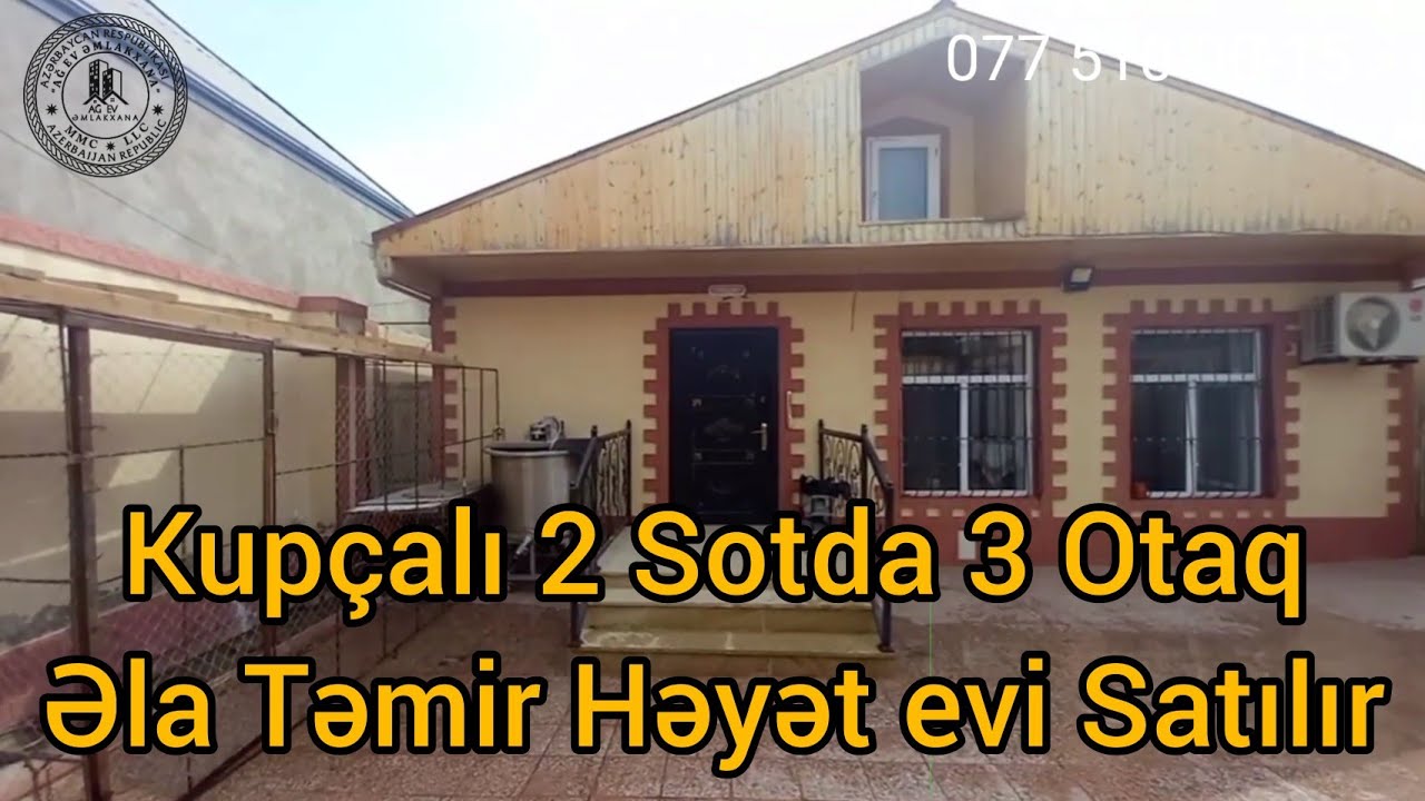 KUPCALİ ELA TEMİR  HEYET EVİ SATİLİR \ SURAXANİ RAY ZİĞ QESEBESİ 2 SOTDA 3 OTAQLİ\ 73.000 AZN