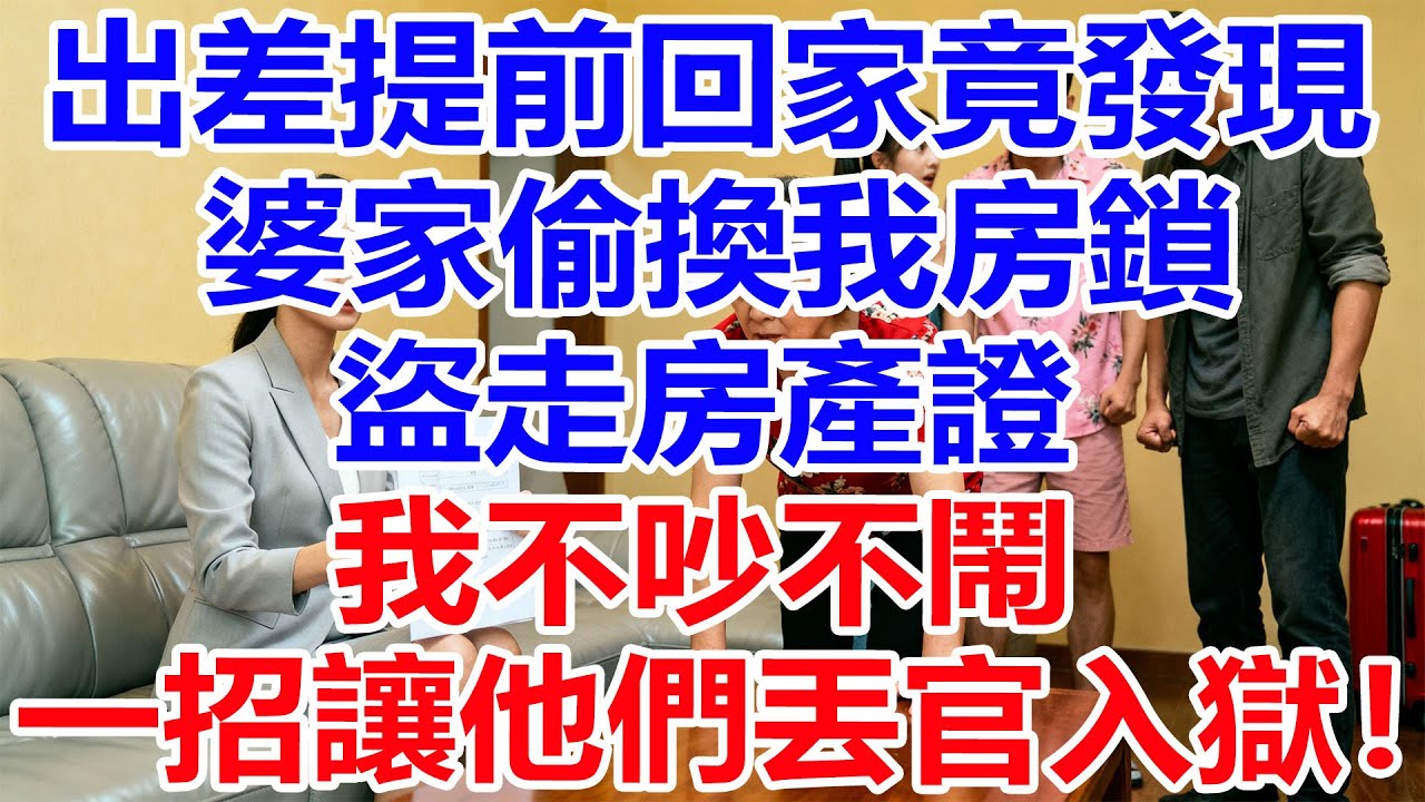出差提前回家竟發現，婆家偷換我房鎖、盜走房產證，我不吵不鬧，一招讓他們丟官入獄！