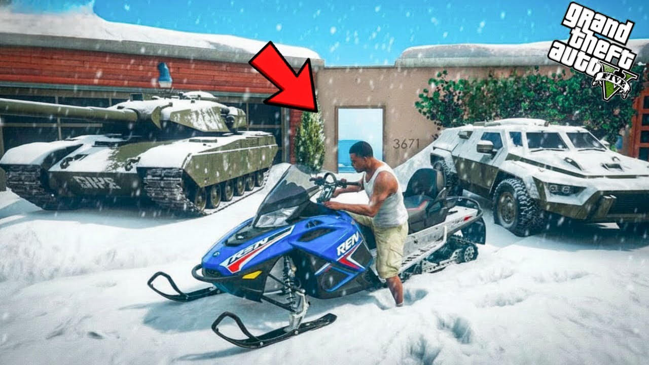 🥶 Stealing a Snowmobile in GTA 5! (Insta Karma) ❄️🚔 #GTA5