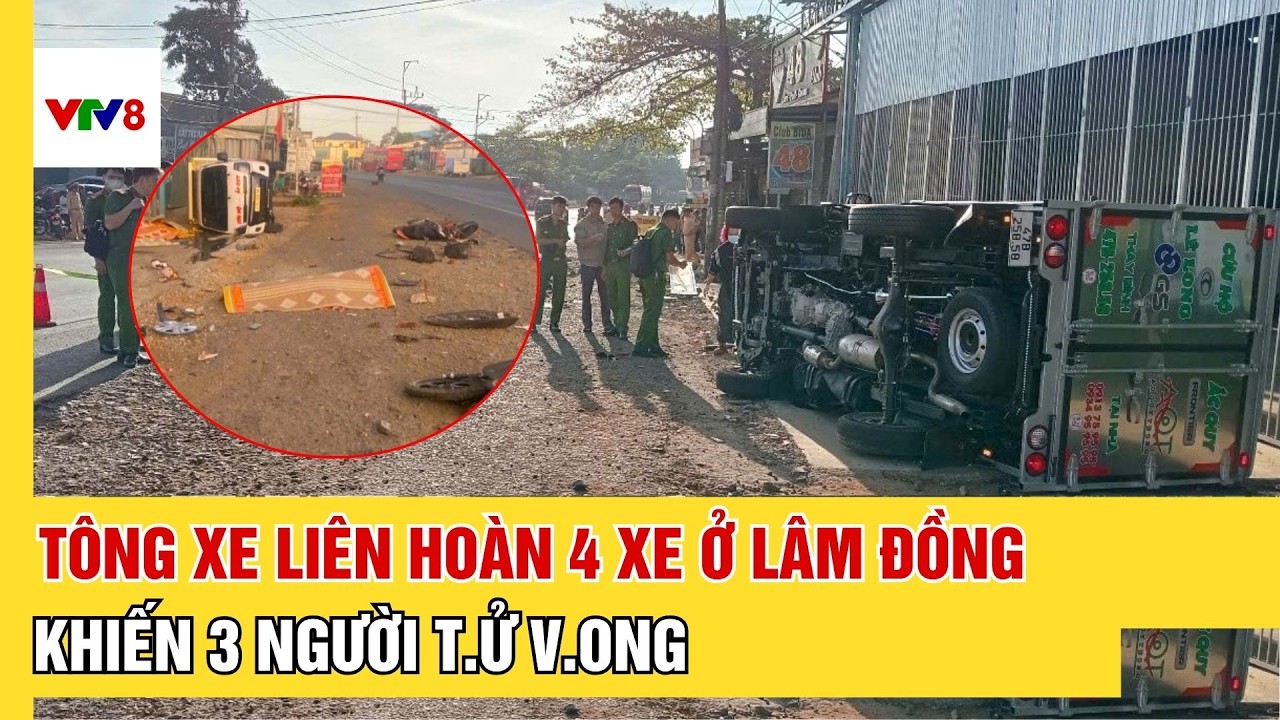 Tông xe liên hoàn ở Lâm Đồng khiến 3 người không qua khỏi