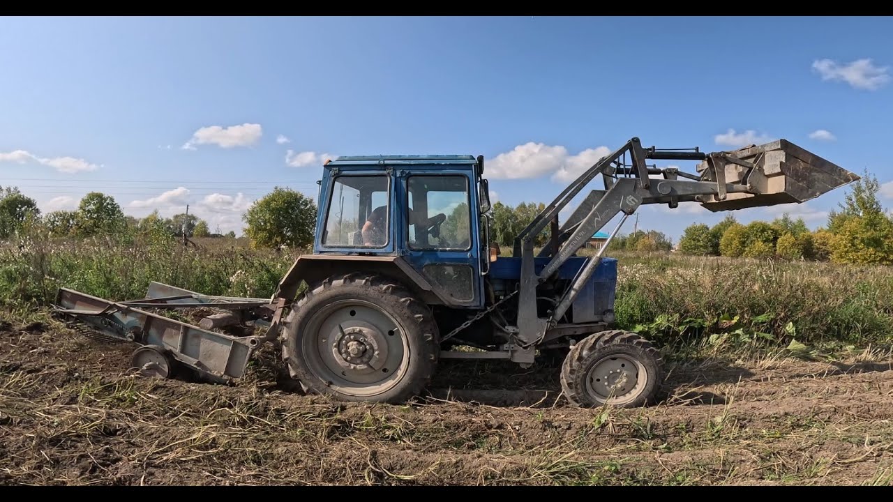 Рекордный урожай картофеля! Трактор МТЗ-82 с копалкои и Трактор Т-25А справились за один день!