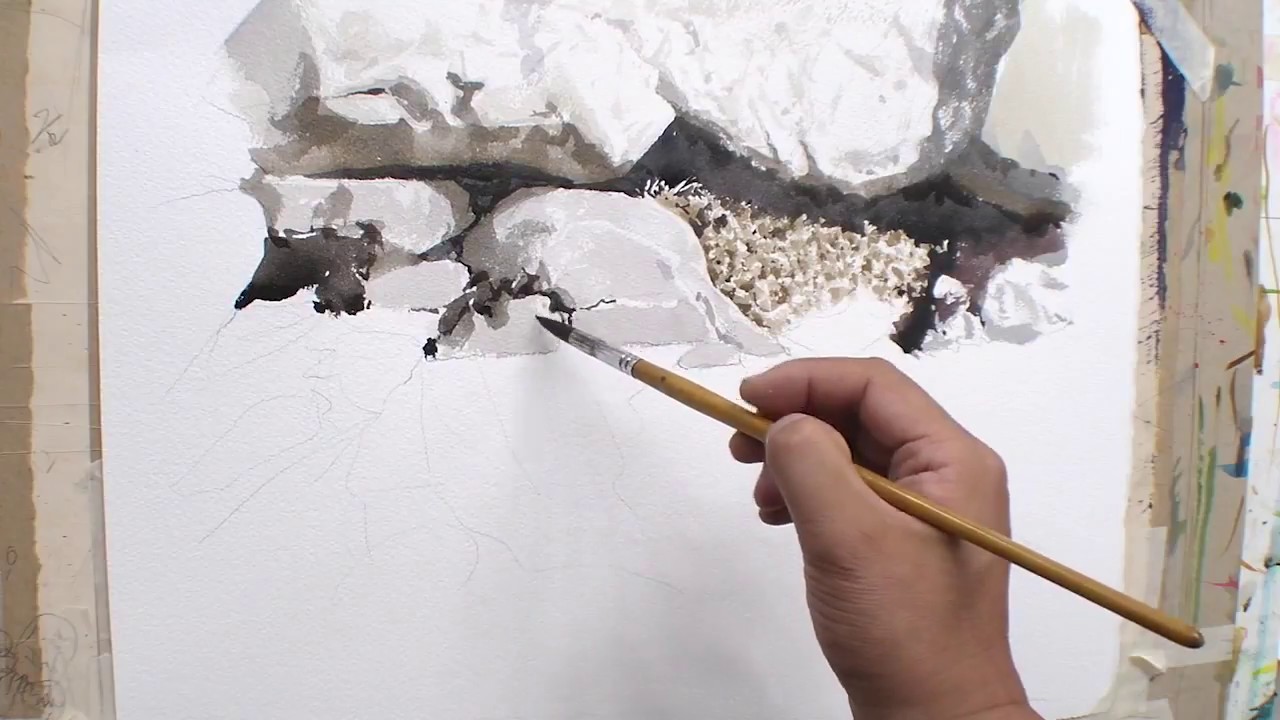 22 계곡 표현하기 watercolor painting 수채화 그리기