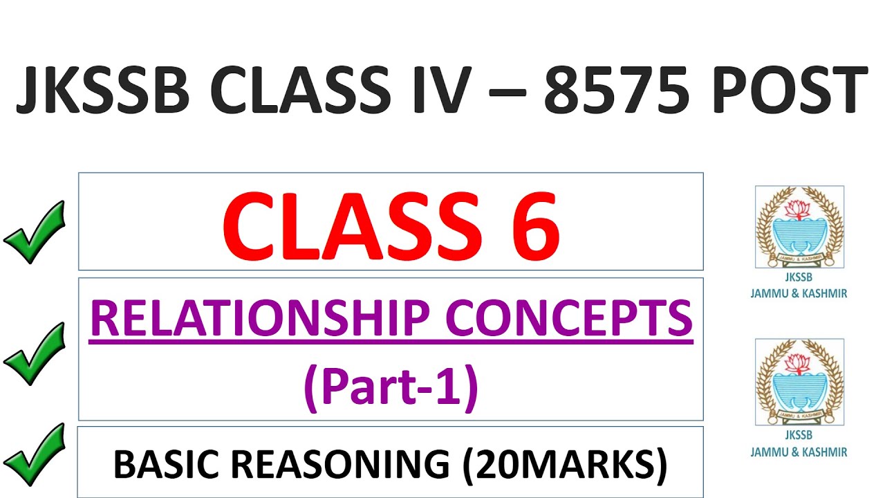 RELATIONSHIP CONCEPT | PART -1 | JKSSB  CLASS IV RECRUITMENT 8575 POST