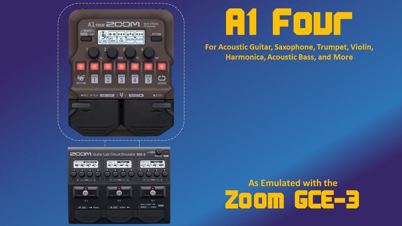 Demo of the Zoom GCE-3 emulating the Zoom A1 Four