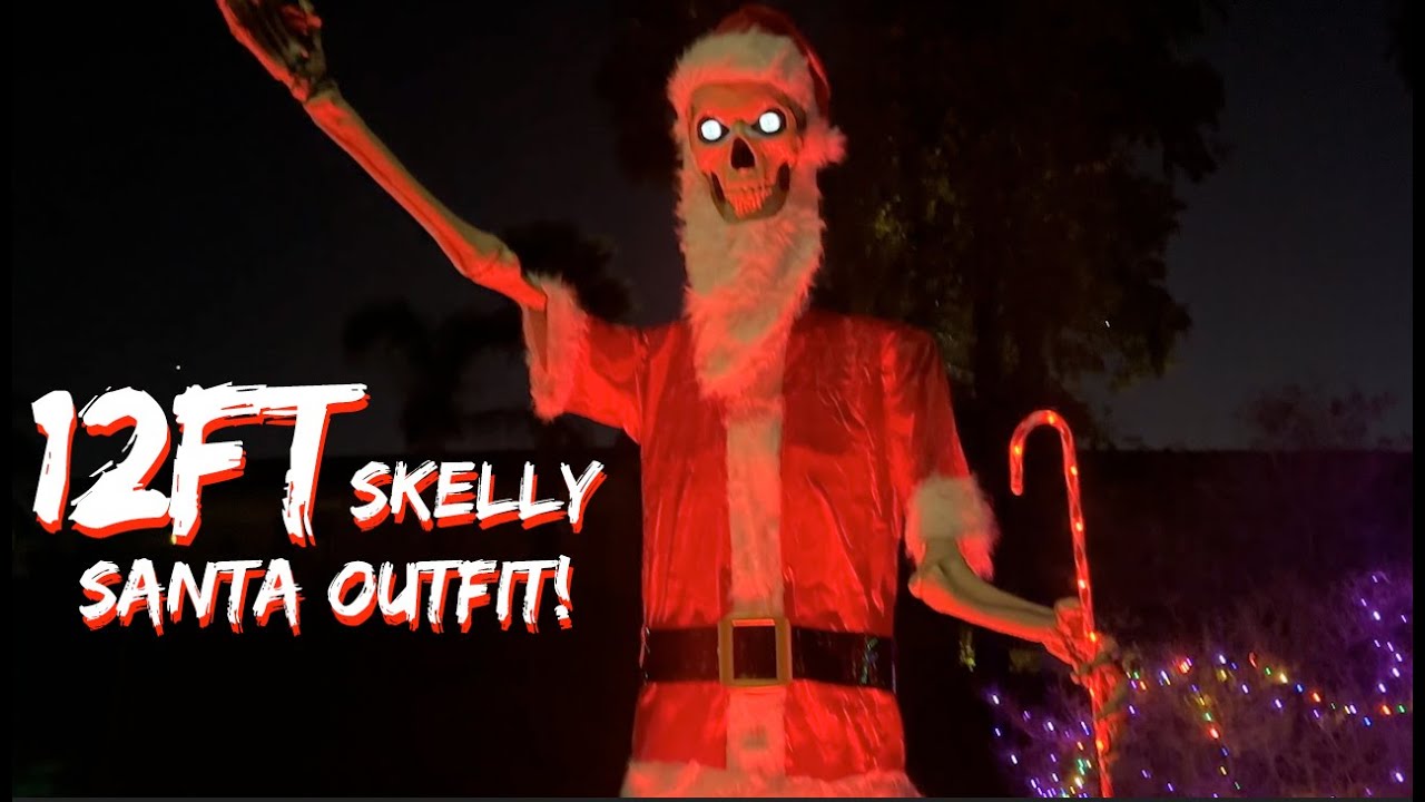 12ft Skeleton Santa Outfit from Home Depot Review!