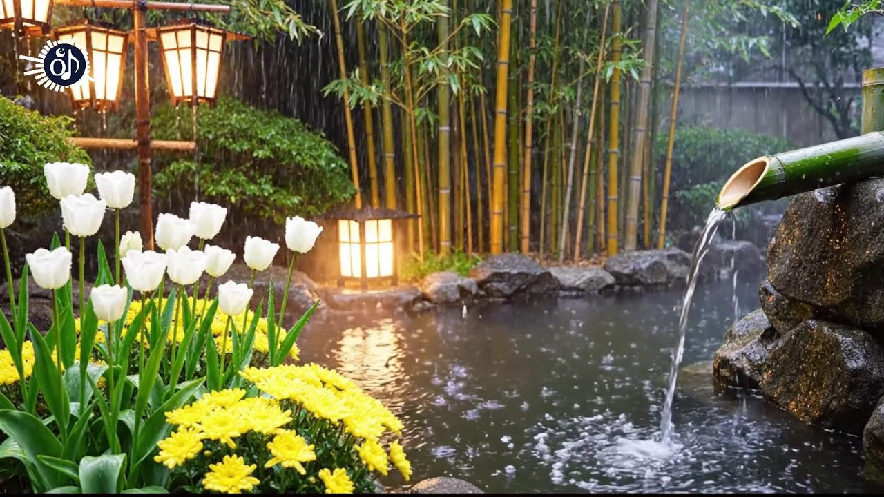 Deep Sleep & Stress Relief | Gentle Rain & Bamboo Water | Soft Instrumental Music