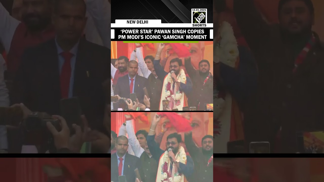 &lsquo;Power Star&rsquo; Pawan Singh recreates PM Modi&rsquo;s iconic &lsquo;Gamcha&rsquo; moment on Makar Sankranti